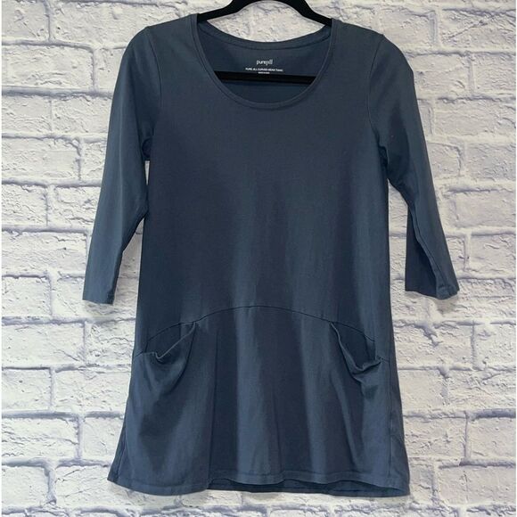 J. JILL | Blue Curved Seam Tunic Top | XS - Picture 2 of 11